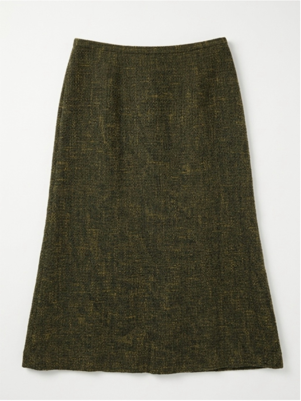 70s Bets by Canvasbacks A-Line Midi Skirt in Olive Green - Picture 2 of 3